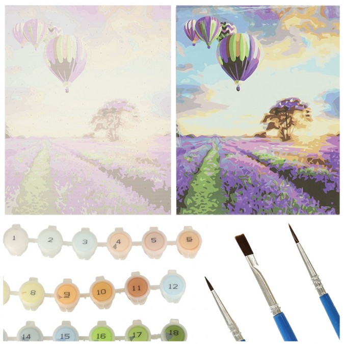 Pictura cu numere 50x40cm câmp de lavanda