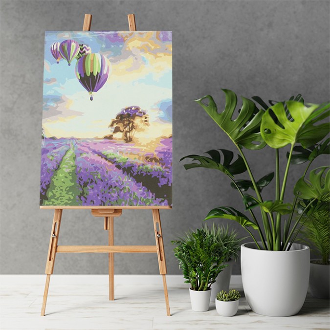 Pictura cu numere 50x40cm, câmp de lavanda