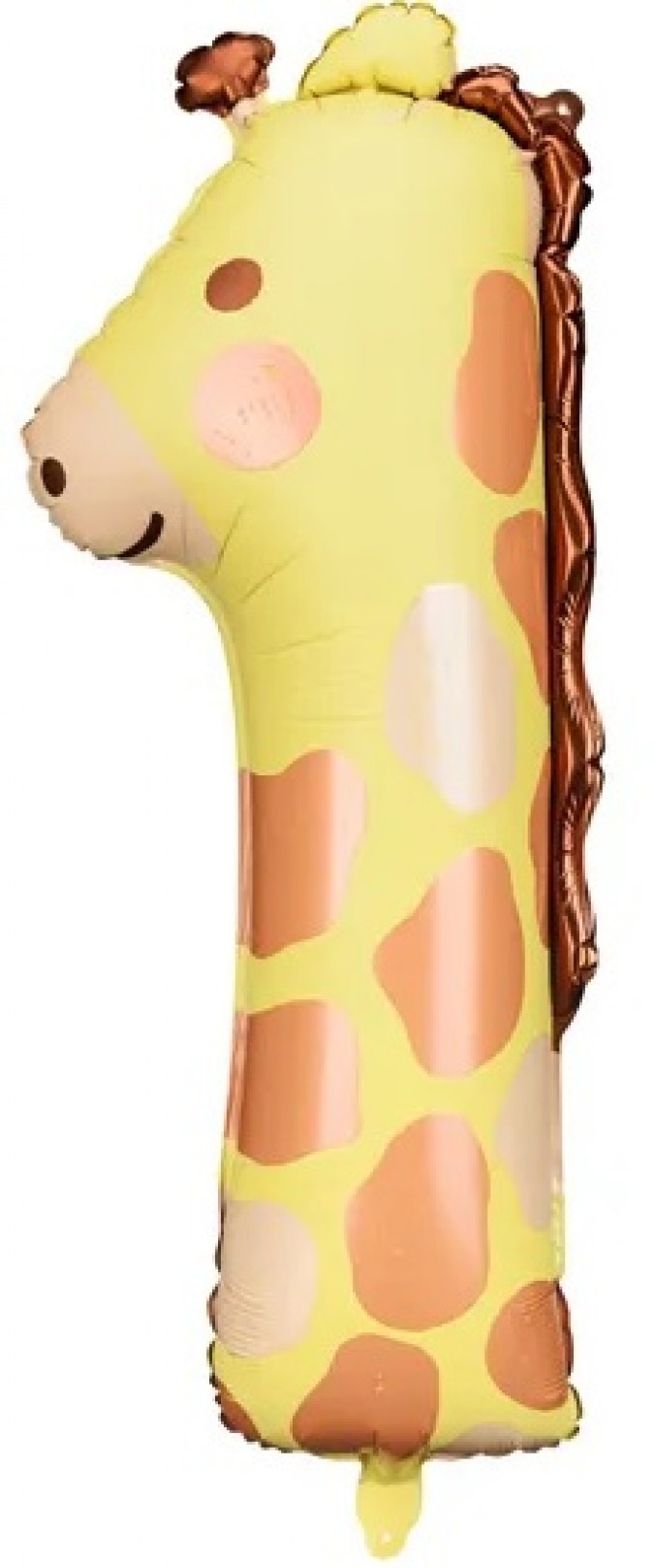 Balon din folie, pentru zi de nastere, cifra 1, girafa, 31 x 82 cm