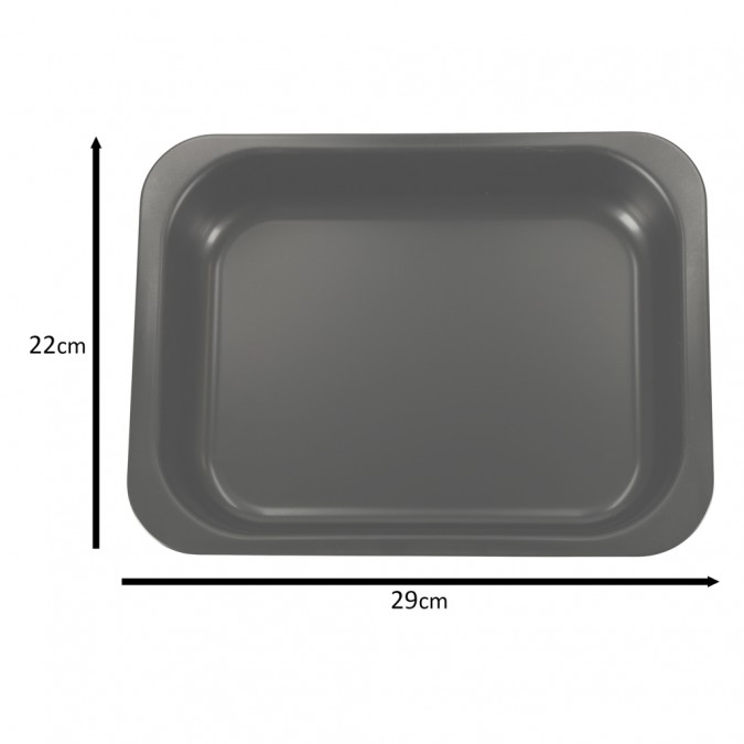 Tava de copt antiaderenta, neagra, 29 x 22 x 6 cm
