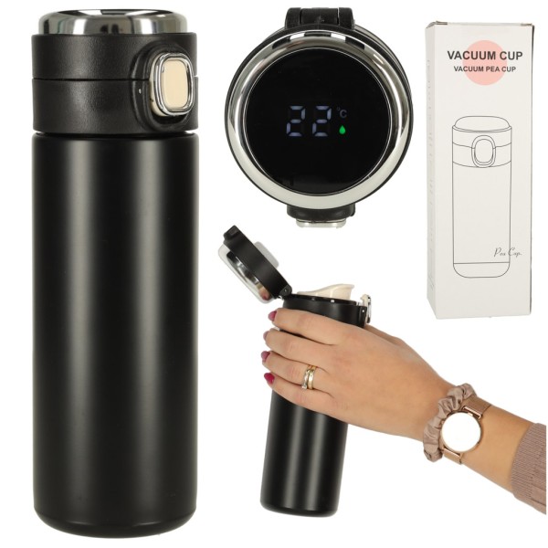 Termos cu inchidere si afisa led, 420 ml, negru [1]