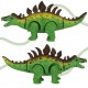 Dinozaur Stegosaurus, jucarie interactiva cu baterie, cu sunete si lumini, verde