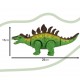 Dinozaur Stegosaurus, jucarie interactiva cu baterie, cu sunete si lumini, verde