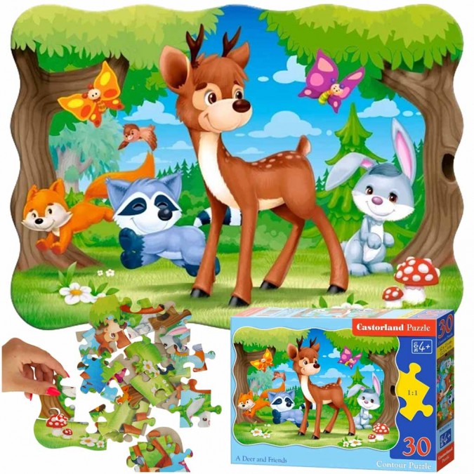 Puzzle 30 de piese - Animale din padure 4+