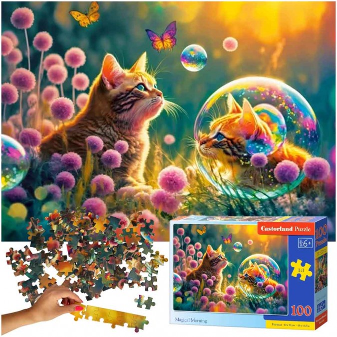 Puzzle 100 de piese - Pisica 6+