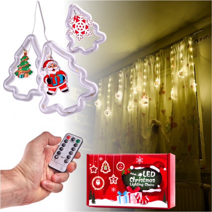 LED pom de Crăciun imagine imagine cortina lumini 3m 10 becuri USB