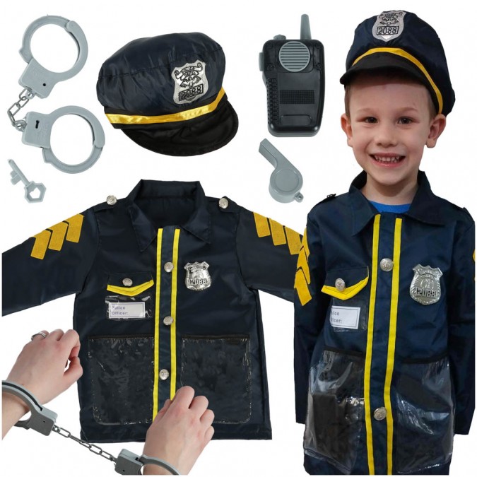 Costum politist cu accesorii 3-8 ani