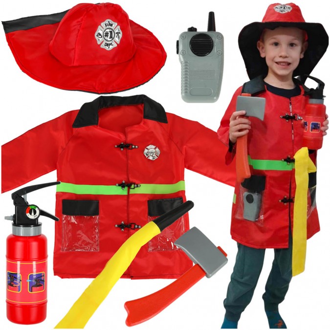 Pompier walkie-talkie walkie-talkie costum de carnaval 3-8 ani