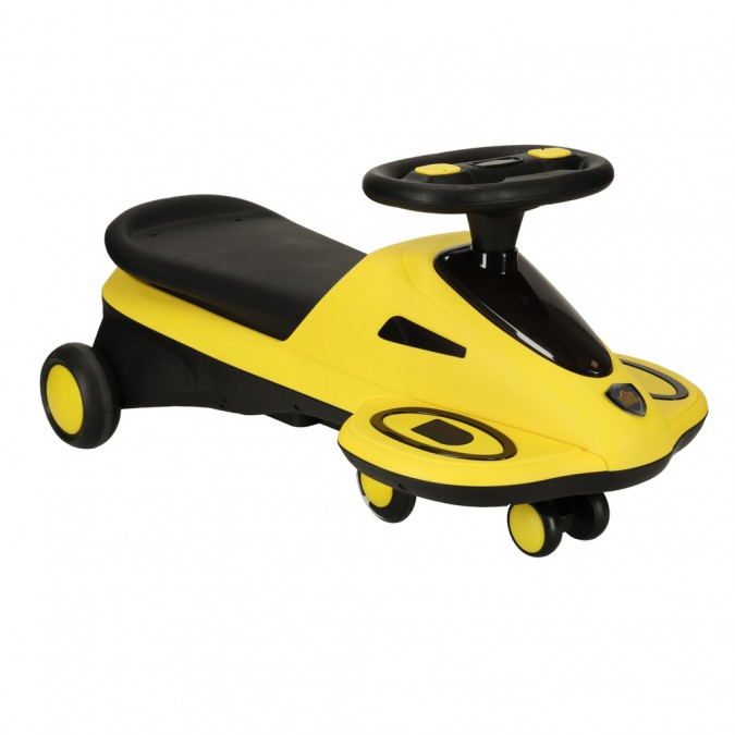 Gravity ride-on  cu roti  led  redare muzica  74 cm  galben/negru  greutate maxima suportata 100 kg