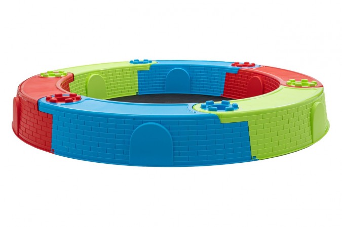 Sand pit din plastic colorat, banci pliabile