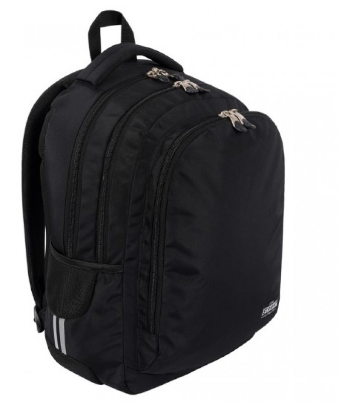 Rucsac școlar cu 3 compartimente 18 inch Black Vintage