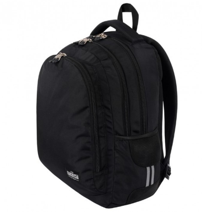 Rucsac școlar cu 3 compartimente 18 inch Black Vintage