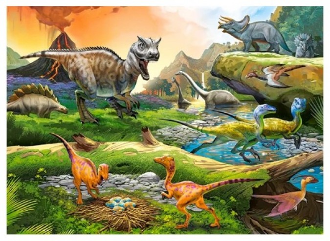 Puzzle 100 piese- Lumea dinozaurilor