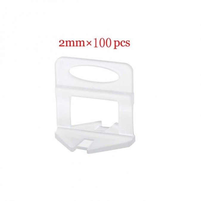 Set 100 cleme nivel placi gresie, faianta, 2 mm, material plastic