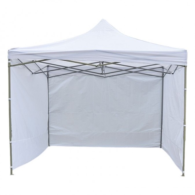 Cort de gradina quick tent, 3 pereti laterali, 3x3x3 m, inaltime reglabila, montare usoara, cadru otel, alb