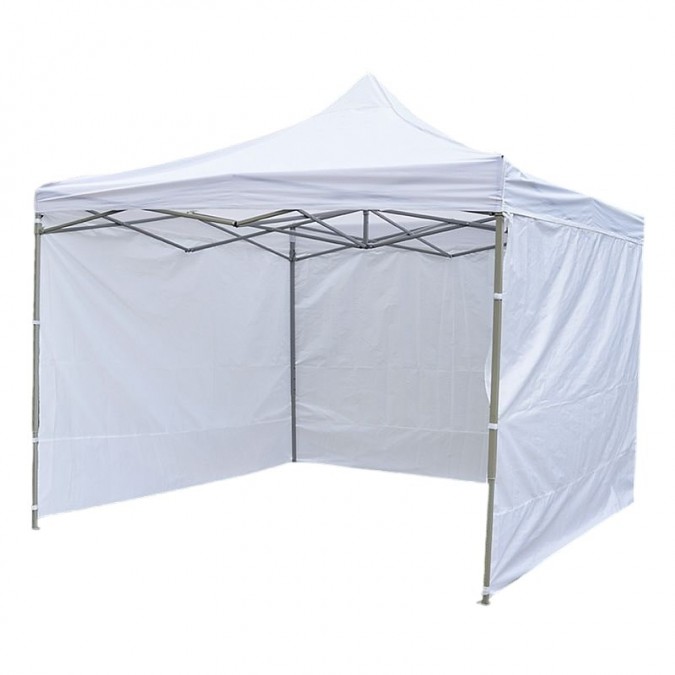 Cort de gradina quick tent, 3 pereti laterali, 3x3x3 m, inaltime reglabila, montare usoara, cadru otel, alb