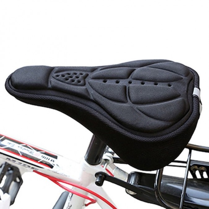 Husa ergonomica pentru scaun bicicleta, antiderapanta, spuma, 28 x 17.5 cm, negru