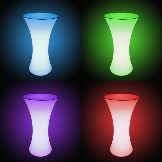 Masa cocktail iluminata led rgb, 16 culori interschimbabile, control telecomanda, 112x58 cm