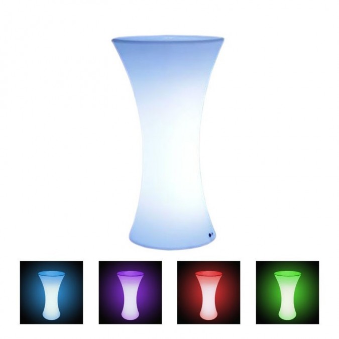 Masa cocktail iluminata led rgb, 16 culori interschimbabile, control telecomanda, 112x58 cm