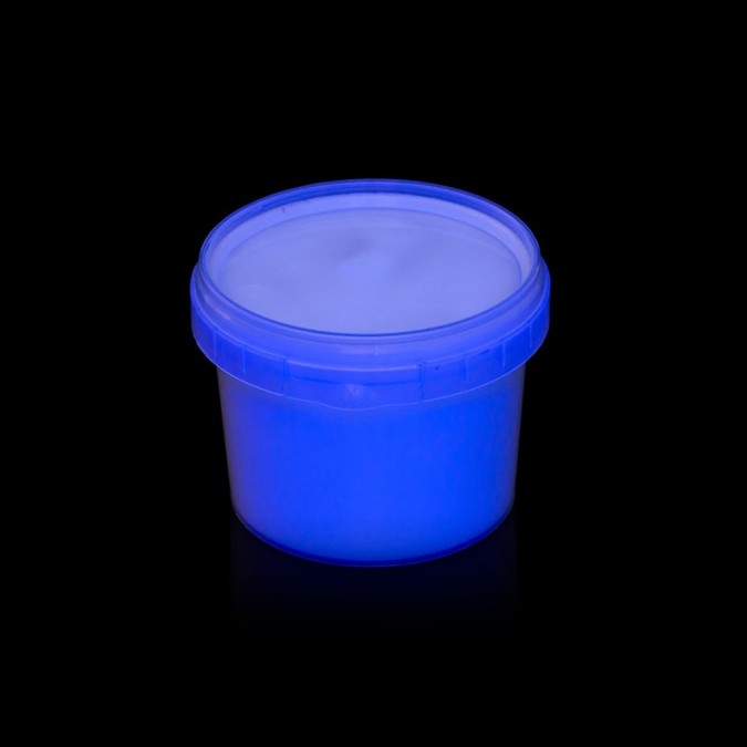 Vopsea invizibila fluorescenta reactiva uv, transparenta albastra recipient 30 g