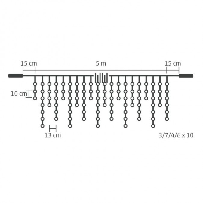 Perdea luminoasa decorativa, 200 led, lungime 5 m, lumina statica, home sursa lumina alb cald