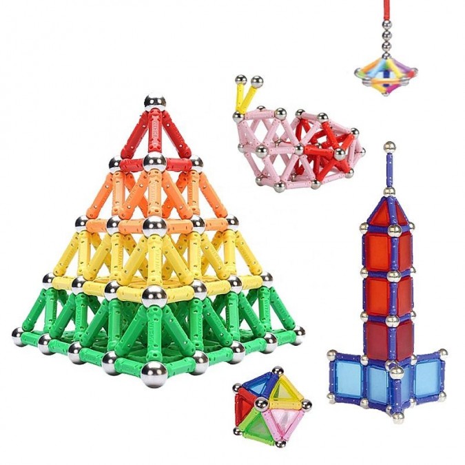 Set constructie magnetic 3d 138 piese joc educativ varsta 6+ procart