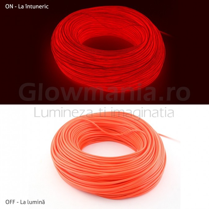 Fir electroluminescent neon flexibil el wire 3 2 mm culoare rosu