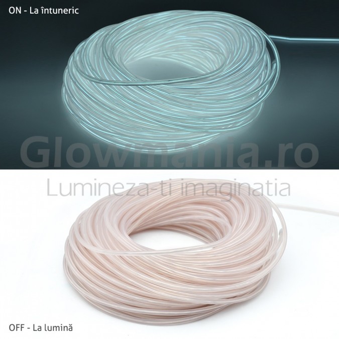 Fir electroluminescent neon flexibil el wire 3 2 mm culoare alb