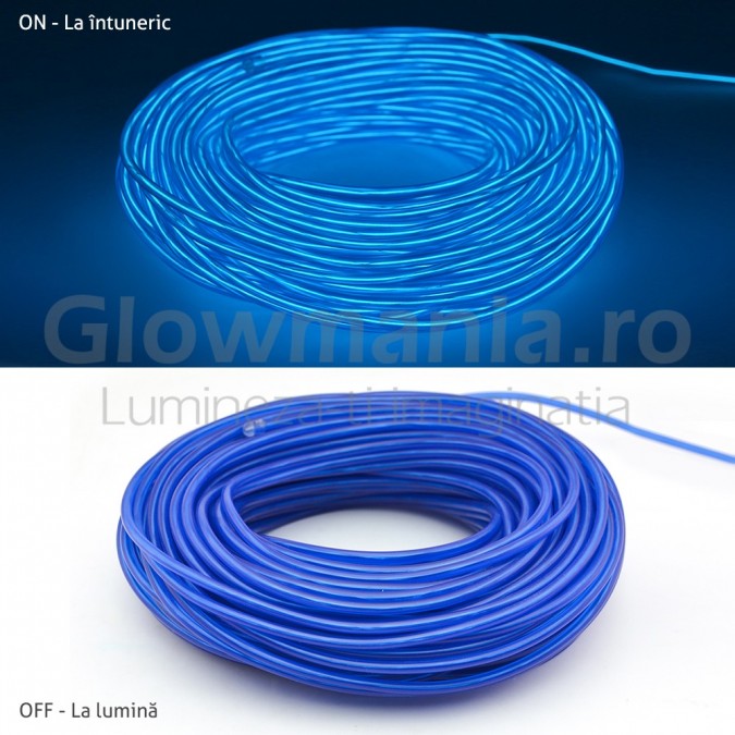 Fir electroluminescent neon flexibil el wire 3 2 mm culoare albastru