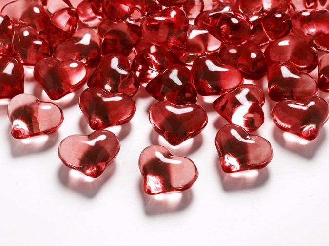 Crystal hearts red 21mm (1 pkt / 30 pc.)