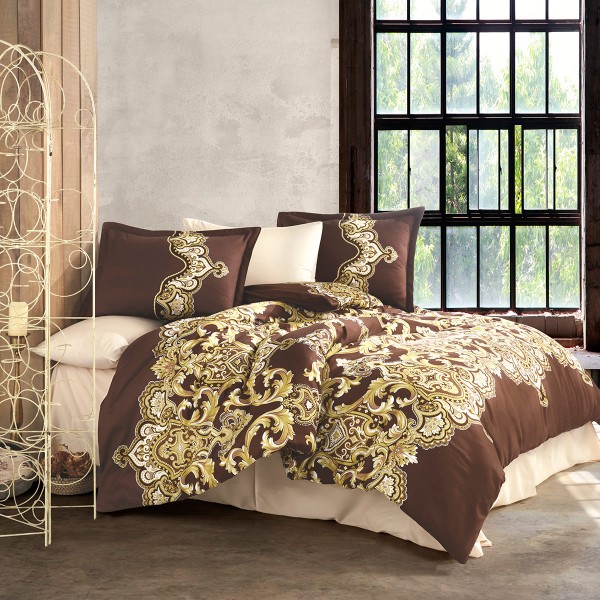 Lenjerie de pat matrimonial, 4 piese, Bumbac 100% Satin Deluxe ARTESA V1 [1]