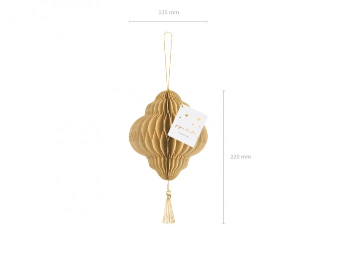 Paper honeycomb ornament Lantern beige 13 2x15cm