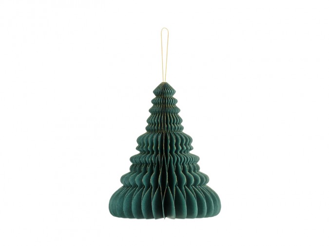 Paper honeycomb ornament Christmas tree bottle green 20cm