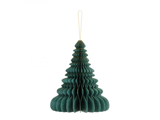 Paper honeycomb ornament Christmas tree bottle green 24cm
