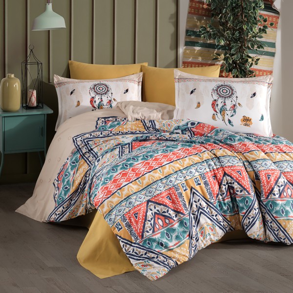 Lenjerie de pat ranforce Clasy king size (BOHO) [1]