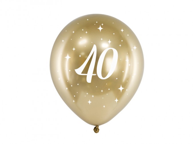 Glossy Balloons 30cm 40 gold (1 pkt / 6 pc.)