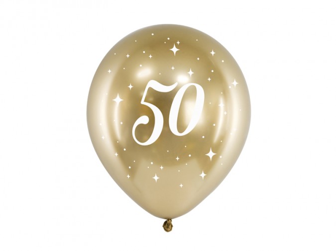 Glossy Balloons 30cm 50 gold (1 pkt / 6 pc.)