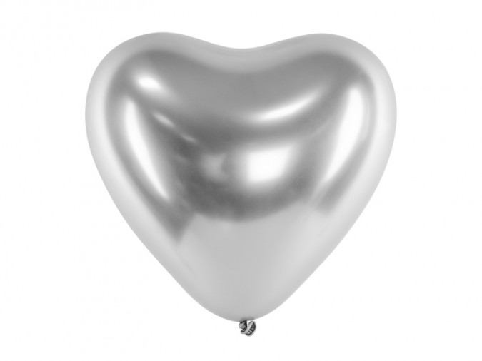 Glossy Balloons 30cm Hearts silver (1 pkt / 50 pc.)