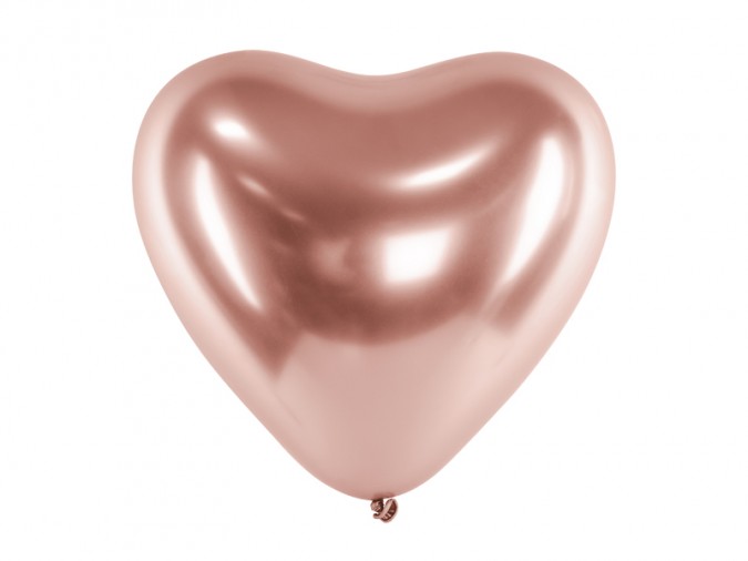 Glossy Balloons 30cm Hearts rose gold (1 pkt / 50 pc.)