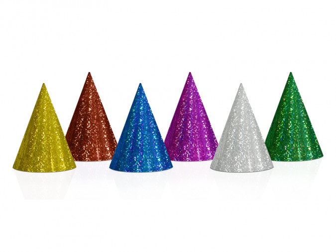 Holographic party hats mix 16cm (Set 20 bucati)