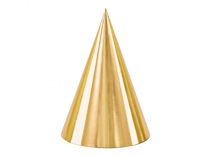 Party hats gold 16cm (Set 6 bucati)