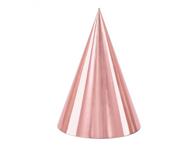 Party hats rose gold 16cm (Set 6 bucati)