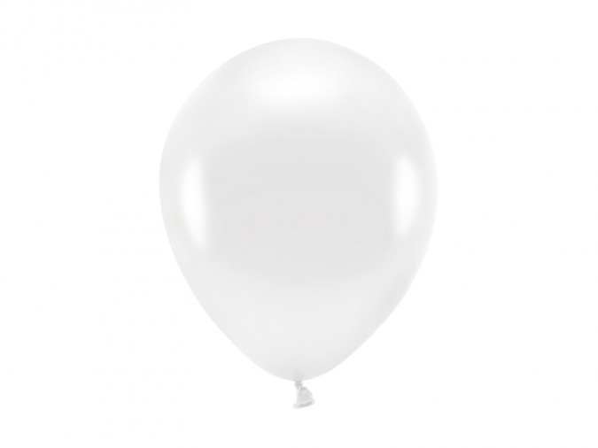 Eco Balloons 26cm metallic white (Set 10 bucati)