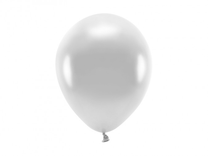 Eco Balloons 26cm metallic silver (Set 100 bucati)