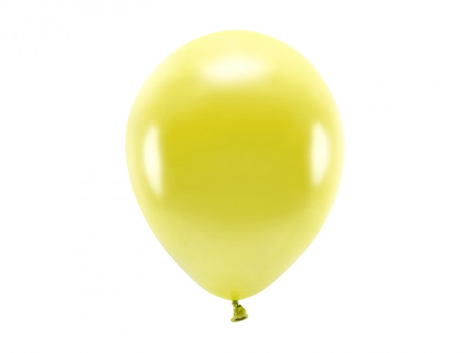 Eco Balloons 26cm metallic yellow (Set 10 bucati)