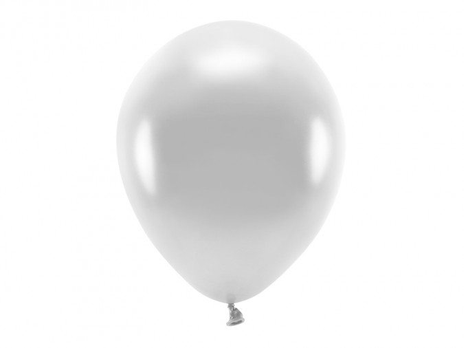 Eco Balloons 30cm metallic silver (Set 100 bucati)