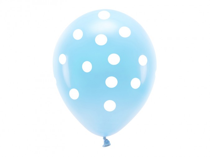 Pastel Eco Balloons 33 cm Dots sky-blue (1 pkt / 6 pc.)