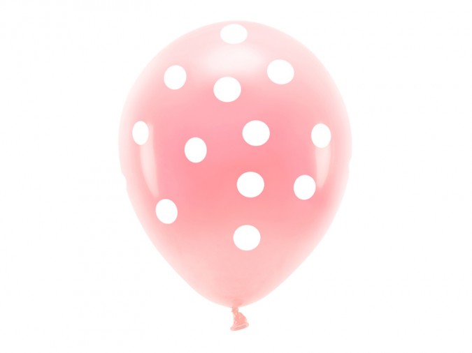 Pastel Eco Balloons 33 cm Dots light pink (1 pkt / 6 pc.)