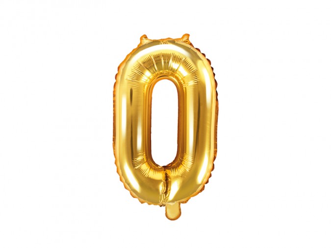 Foil Balloon Number \'\'0\'\' 35cm gold