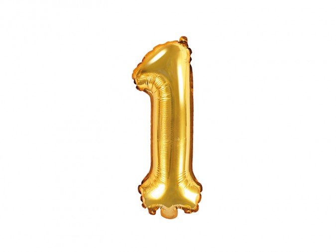 Foil Balloon Number \'\'1\'\' 35cm gold